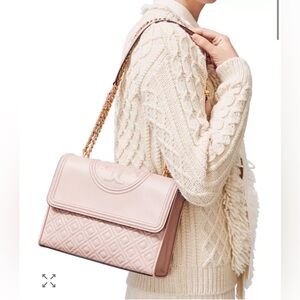 Tory Burch Pink Fleming Convertible Shoulder Bag